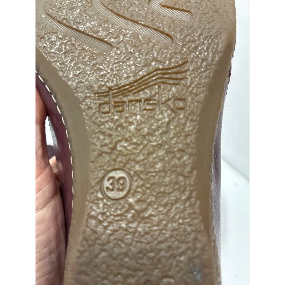 Dansko Loralie Burnished Red Wine Wedge Heel Mary Jane Shoes 6900221200 Sz 39 - Picture 6 of 6